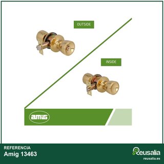 Amig 13463 pomo puerta latón dorado llave