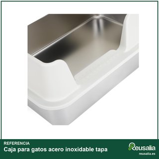 Caja para gatos acero inoxidable tapa