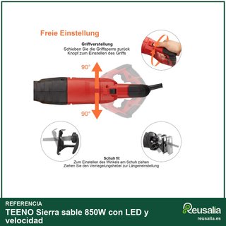 TEENO Sierra sable 850W con LED y velocidad