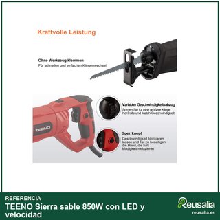 TEENO Sierra sable 850W con LED y velocidad