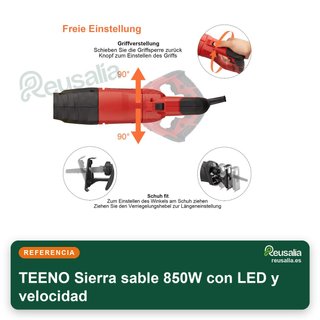 TEENO Sierra sable 850W con LED y velocidad