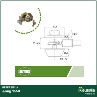 Amig 1550 cerrojo roseta seguridad puerta acero
