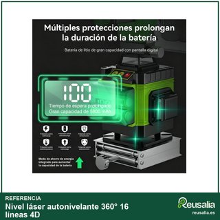 Nivel láser autonivelante 360° 16 líneas 4D