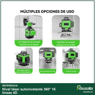 Nivel láser autonivelante 360° 16 líneas 4D