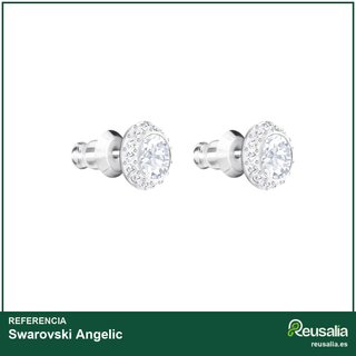 Swarovski pendientes botón Angelic cristal blanco
