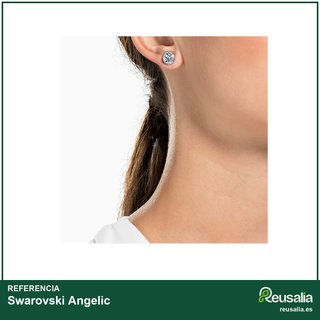 Swarovski pendientes botón Angelic cristal blanco