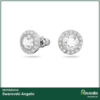 Swarovski pendientes botón Angelic cristal blanco
