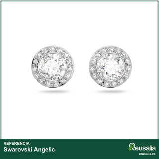 Swarovski pendientes botón Angelic cristal blanco