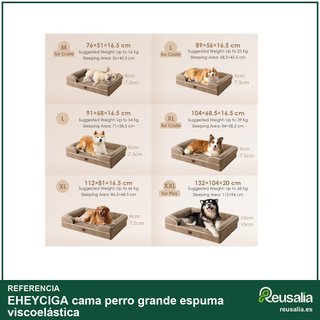 EHEYCIGA cama perro grande espuma viscoelástica