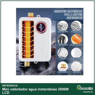 Mini calentador agua instantánea 3500W LCD