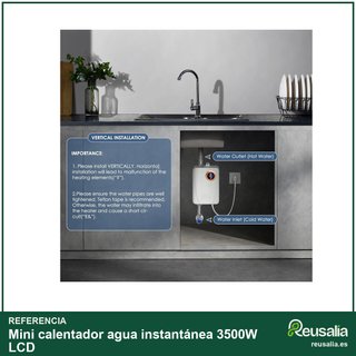 Mini calentador agua instantánea 3500W LCD