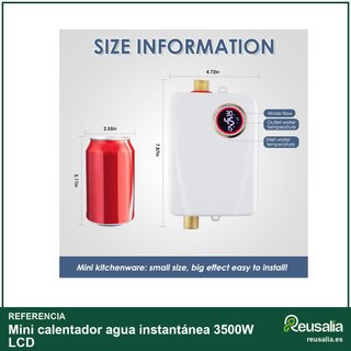 Mini calentador agua instantánea 3500W LCD