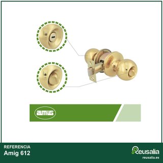 Amig juego pomos puerta latón dorado