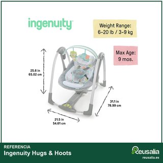 Ingenuity Hugs & Hoots columpio plegable hamaca