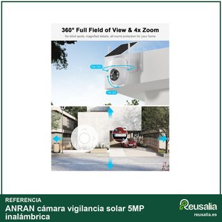 ANRAN cámara vigilancia solar 5MP inalámbrica
