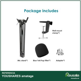 YOUSHARES soporte micrófono Blue Yeti espuma