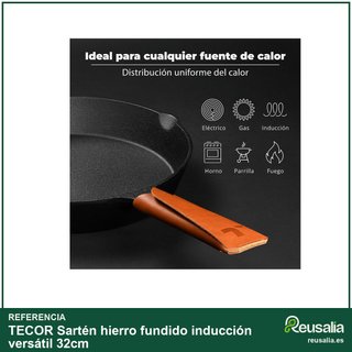 Sartén hierro fundido inducción versátil 32cm