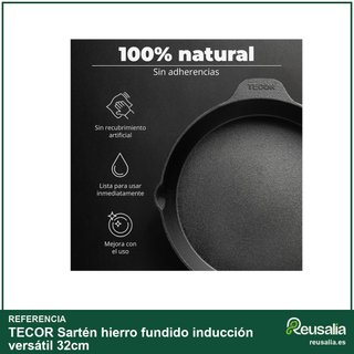 Sartén hierro fundido inducción versátil 32cm
