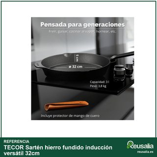 Sartén hierro fundido inducción versátil 32cm