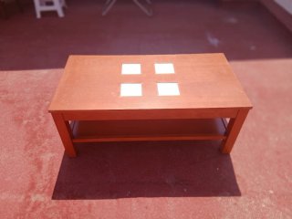 Mesa Centro Elevable IKEA Madera y Cristal