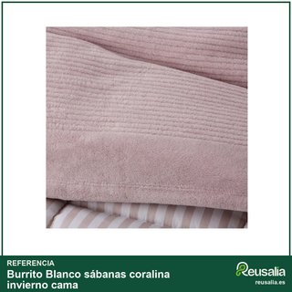 Burrito Blanco sábanas coralina invierno cama