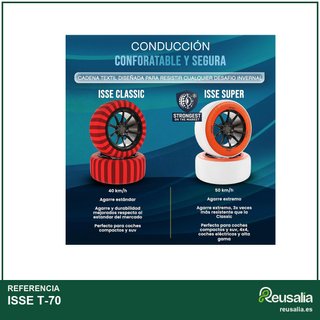 ISSE T-70 cadenas nieve coche antideslizantes