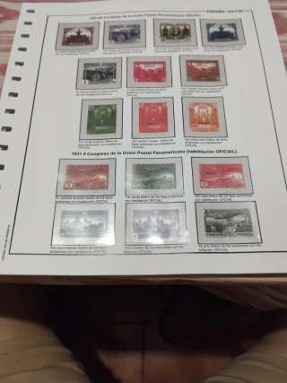 Hoja Filatélica II República hasta estado español