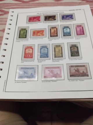 Hoja Filatélica II República hasta estado español