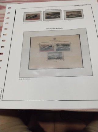 Hoja Filatélica II República hasta estado español