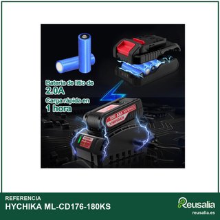 HYCHIKA Taladro Percutor Atornillador 18V 45Nm