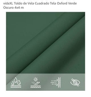 Toldo Vela Cuadrado Oxford Verde 4x4m