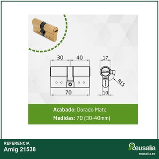 Amig cilindro seguridad puertas 70mm dorado