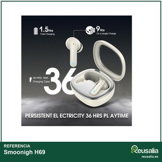 Auriculares Bluetooth 5.3 inalámbricos beige IP7