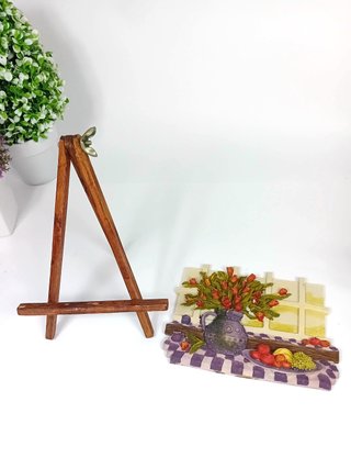 Quadretto miniatura decorativo fiori e frutta