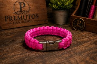 Pulsera y Llavero Paracord Rosa