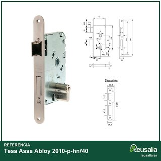 Tesa Cerradura 2010-p-hn/40 embutir madera