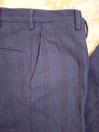 Pantaloni Bucalo Tessuto Lanificio Campore 46 blu
