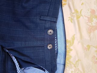 Pantaloni Bucalo Tessuto Lanificio Campore 46 blu
