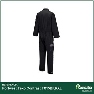 Portwest Buzo Texo Contrast XL negro