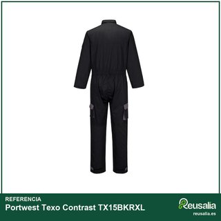 Portwest Buzo Texo Contrast XL negro