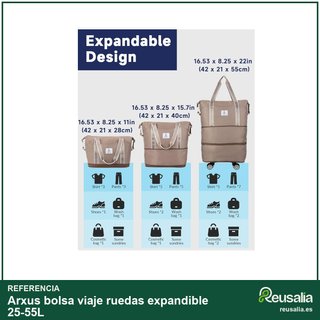 Arxus bolsa viaje ruedas expandible 25-55L