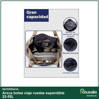 Arxus bolsa viaje ruedas expandible 25-55L