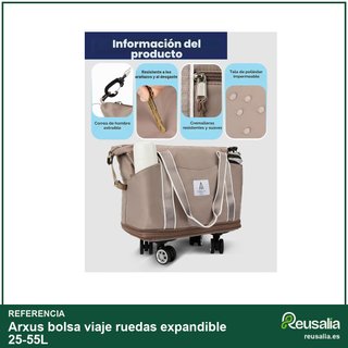 Arxus bolsa viaje ruedas expandible 25-55L