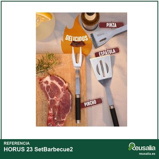 HORUS 23 Kit barbacoa acero inoxidable resistente