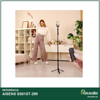 AISENS trípode selfie mando bluetooth versátil