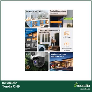 Tenda CH9 cámara vigilancia exterior doble lente