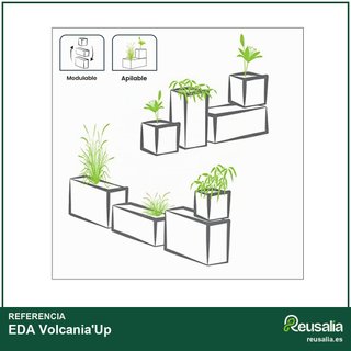 EDA Volcania'Up jardinera 57L efecto piedra