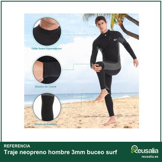 Traje neopreno hombre 3mm buceo surf