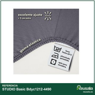 Sábana bajera ajustable algodón gris