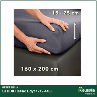 Sábana bajera ajustable algodón gris
